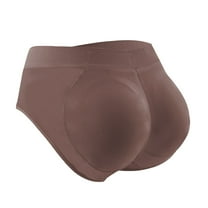 Womens Underwear Mid Waisted Comfortable Breathable Solid Color Detachable Hip Pad Peach Hip Shaping Pants Panties