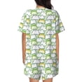 thumbnail image 4 of Womens Pajama Sets With Pocket, Cute Cartoon Frog Light Green Lounge Sets Short Sleeve Sleepwear PJ Sets for Women, 4 of 6