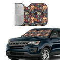 thumbnail image 2 of Yiaed Skulls and Flowers Print Car Windshield Sunshade Front Auto Car Front Window Sun Shade Foldable Sun Visor Shield Cover Auto Accessories for Sedan SUV Truck-Medium, 2 of 5