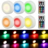 TSV Wireless LED Puck Light 6 Pack With Remote Control | LED Under Cabinet Lighting | Closet Light | Battery Powered Lights | Under Counter Lighting | Stick On Lights