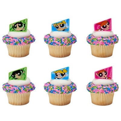 12 Powerpuff Girls Saving The World Cupcake Cake Rings Birthday