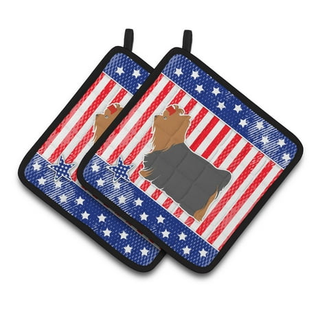 

Carolines Treasures BB3334PTHD Patriotic Yorkshire Terrier Yorkie Pair of Pot Holders 7.5HX7.5W multicolor