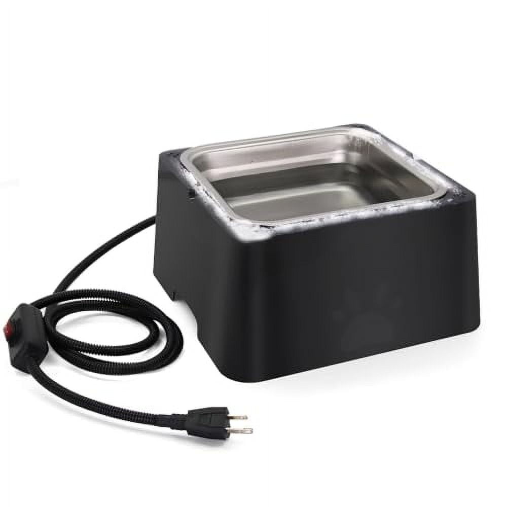 Large Heated Water Bowl for Outdoor Pets - 3.5L Outside Animal Waterer With Removable Stainless Bowl, No Freeze Dish for Dog, Cat, Rabbit, Chicken, Poultry, Squirrel