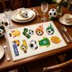 thumbnail image 5 of Mantel Individual con Temática de Fútbol, con Diseños de Balón, Trofeo y Portería: Mantel Antideslizante y Resistente Al Calor para Niños y Aficionados Al Deporte., 5 of 7