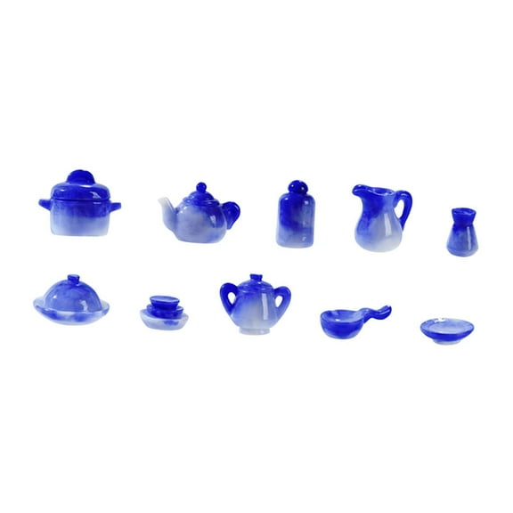 Juego de té para casa de muñecas, 10 piezas, escala 1/12, accesorios para juegos de simulación, adornos realistas, accesorios para casa de muñecas,