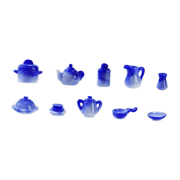 Juego de té para casa de muñecas, 10 piezas, escala 1/12, accesorios para juegos de simulación, adornos realistas, accesorios para casa de muñecas,