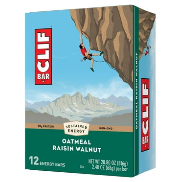 CLIF BAR - Oatmeal Raisin HYZ01 Walnut - Made with Organic Oats - Non-GMO - Plant Based - Energy Bars - 2.4 oz. (12 Pack)