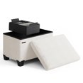 thumbnail image 1 of STORAGEBUD Ottoman avec Rangement pour Salon, Cube de Rangement de 16 Pouces, Petit Repose-Pieds Ottoman, Tabouret Bouclé Max 330lbs, Ottoman Blanc, 1 of 5