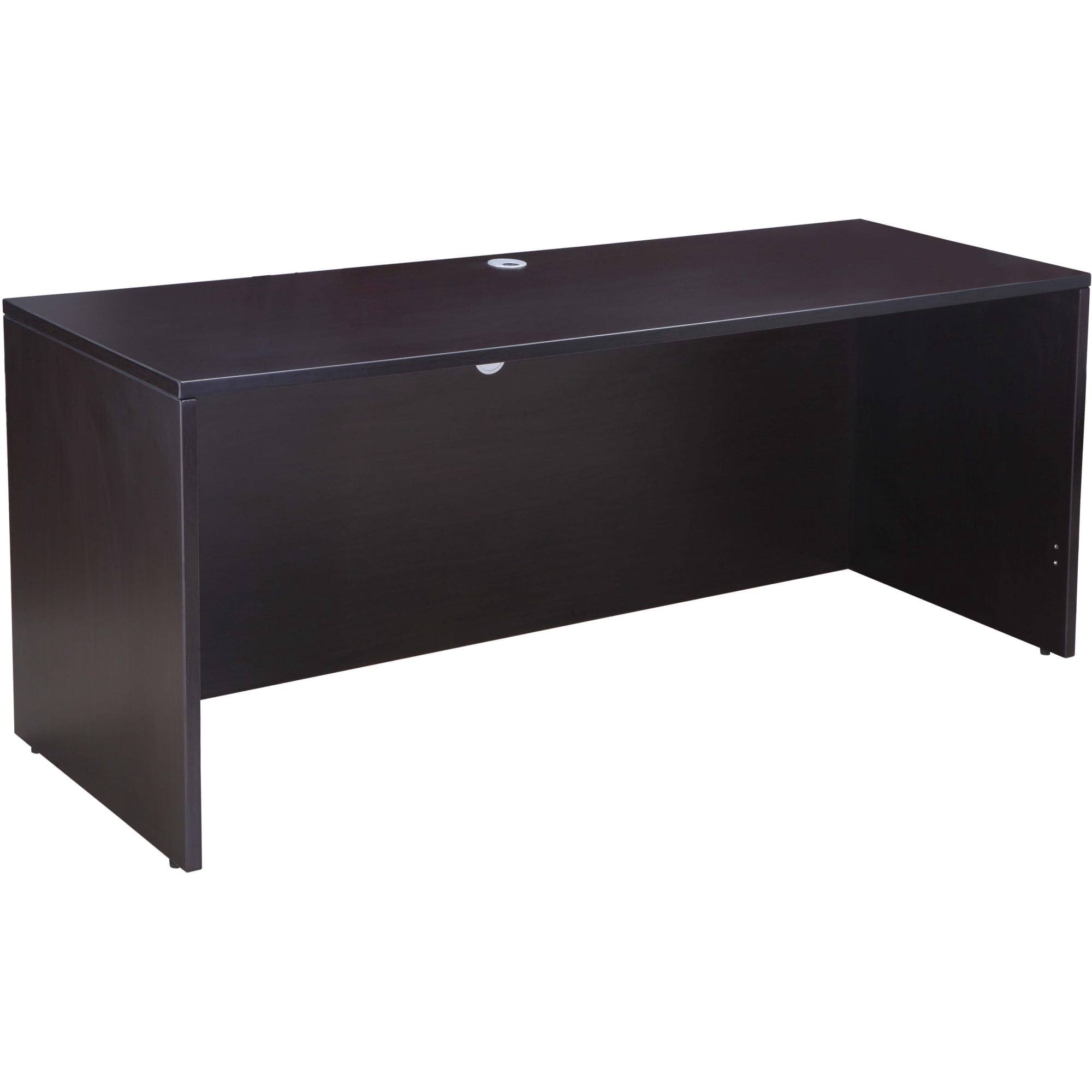 Boss Office Products U-Shape Desk Credenza with Pedestal and Hutch in Mocha