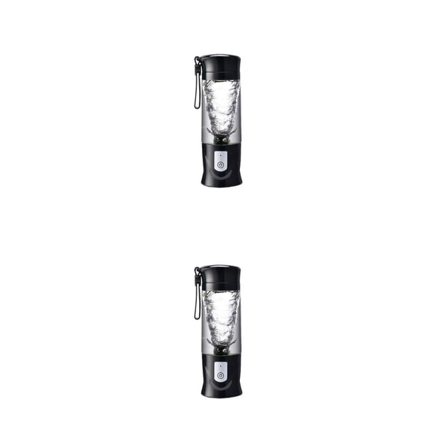 Matsuzay Exprimidor eléctrico para el hogar, licuadora de verduras, taza para viajar, senderismo, Fitness, portátil, recargable, para hacer Negro 2Conjunto
