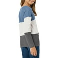 thumbnail image 2 of Sherrylily Girls Waffle Colorblock Tie Top Long Sleeve Casual T Shirt Knit Tunic, 2 of 3