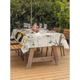 thumbnail image 3 of Outdoor Tablecloth with Umbrella Hole for Patio/Picnic/Party/Camping, Yellow Gnomes Waterproof Table Cloth Rectangle Table Cover Washable, Spring Floral Bees Daisy Branches Watercolor (54"x 80"), 3 of 8