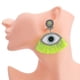 thumbnail image 4 of Pendientes colgantes bohemios con forma de ojo, aretes bohemios con borlas y flecos grandes para mujer, O, E1119, color negro, 4 of 5