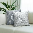 thumbnail image 2 of Decorative Throw Pillow Covers 20x20 Set of 4, Gray and White Modern Simple Square Pillow Case Cushion Cover for Sofa Couch Farmhouse Outdoor Living Room (Gray and White, 20"x20"), 2 of 6