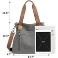 thumbnail image 6 of Sunshinejing Women's Canvas Tote Bag Work Shoulder Crossbody Bags Vintage Multi-pocket Handbags, 6 of 14