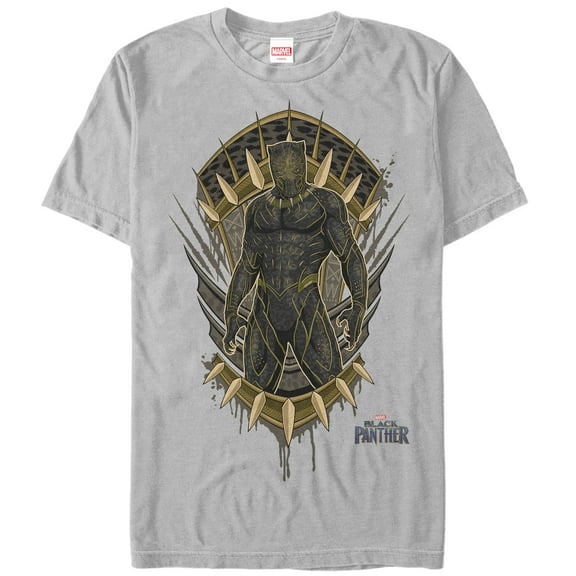 Men's Marvel Black Panther 2018 Claw Crest  Graphic Tee Silver 2X Large