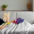 thumbnail image 3 of Groovy Soft Flannel Fleece Throw Blanket, Hand Peace Love Sign in Rainbow Colors Internationally Recognized Universal Print, Cozy Plush for Indoor and Outdoor Use, 50" x 60", Multicolor, by Ambesonne, 3 of 5