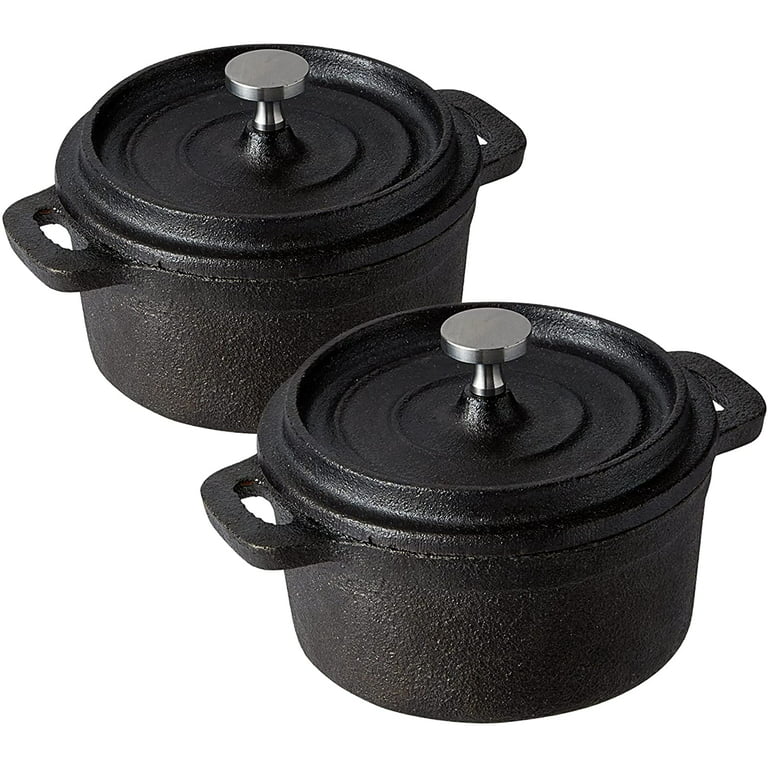 Mini Retro Cooking Cast Iron Dutch Oven with Lid 10cm Soup Pot for