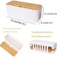 Cable Management Box Small White Cable Organizer Box for Extension Cord