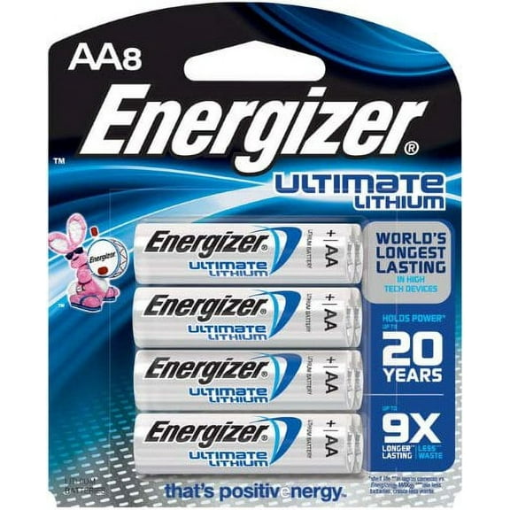 2 Pack - Energizer Ultimate Lithium AA Batteries L91BP-8 - 8 count Each