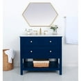 thumbnail image 6 of Elegant Decor Metropolis 36" Solid Wood and Metal Single Bathroom Vanity in Blue, 6 of 8