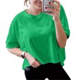 thumbnail image 2 of Oversized T-Shirts Womens Cropped Casual Short Sleeve Loose Fit Tee Tops, 2 of 4