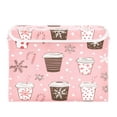 thumbnail image 7 of Yayeee Collapsible Cube Storage Bin with Lid Fabric Closet Decorative Basket with Handles, Brown Hand Drawn Cups, 7 of 7