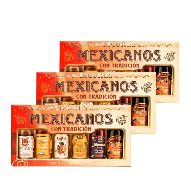 Tripack Estuche Mexicanos Con Tradición Licores 50ml Mexicanos con Tradición Licores, Surtido, Mexicanos