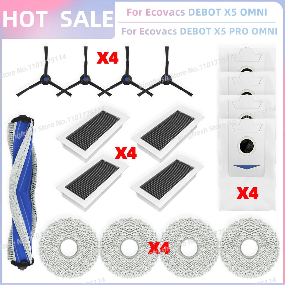 17-Piece Replacement Kit For Ecovacs Deebot X5 Pro & X5 Omni Robot Vacuums