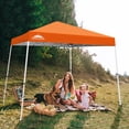 thumbnail image 3 of EAGLE PEAK 10x10 Slant Leg Pop Up Canopy Tent Easy One Person Setup Instant Outdoor Beach Canopy Folding Portable Sports Shelter 10x10 Base 8x8 Top(Orange), 3 of 10