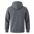 thumbnail image 4 of Mens Hoodie Long Sleeve Drawstring Solid Loose Fit Hooded Sweatshirt Trendy Fall Winter Soft Comfy Casual Pullover Top with Pocket Dark Gray XS, 4 of 4