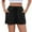 Black, variant on Seductiva Women's Shorts Women's 2025 Spring and Summer New Women's Solid Color Drawstring Pocket Fashion Casual Shorts Ready Made Shorts Womens Workout Shorts