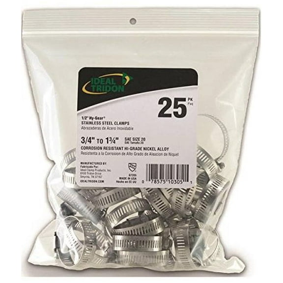 Ideal Tridon Hose Clamps Stainless Steel 3/4"