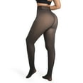thumbnail image 2 of jinghuiyue Women Fleece Lined Tights Fake Translucent Warm Pantyhose Opaque Thick Stocking Leggings M/L, 2 of 7
