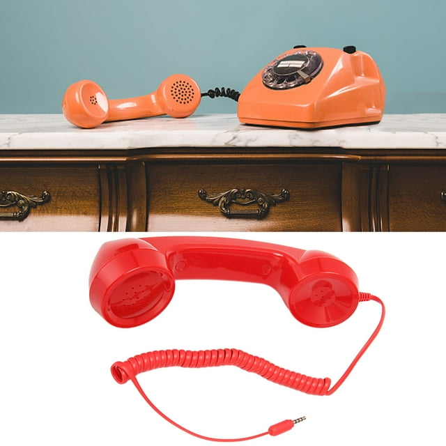 Combiné Téléphonique Rétro, Combiné Téléphonique Intégré avec Microphone, Convient à Tous les Téléphones Intelligents et Ordinateurs avec Prise Casque 3,5 mm