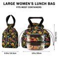 thumbnail image 5 of Black Sunflower Drawstring Lunch Bag Women - Drawstring Lunch Bag Insulated for Work Office - Stain-Resistant Large Lunchbags for Women with Multi-Pockets, 5 of 6