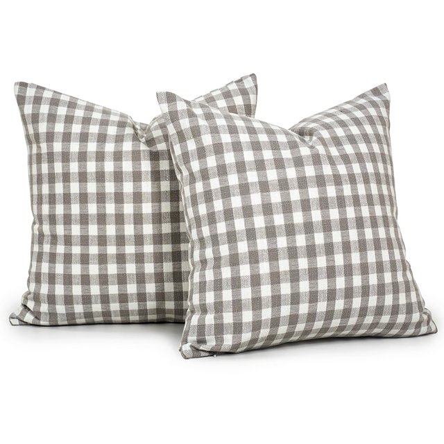 Fundas de almohada decorativas CARRIE HOME, 16 x 16 cm, color gris, juego de 2