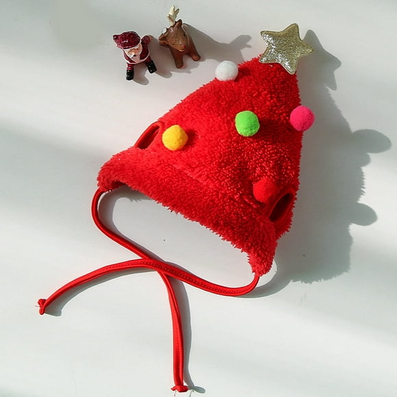 1pc Santa's Hat L Christmas-Themed Antler Hat Christmas Tree Hat and Santa Claus Elk Reindeer Saliva Towel Bandana Bib Suitable for Small Cats Dogs and PetsLight Up Christmas Hat, LED Christmas Beani