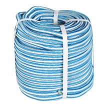 netuera 1/2Inch x 150FT Arborist Tree Climbing Rope 16 Strand Braided for Swing, Dry Clothes, Bundled Items Rope, Blue & White