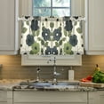 thumbnail image 2 of Yayeee Kitchen Curtains Tier Pair Light Filtering 27"x24" Rod Pocket Short Cafe Window Panel, Navy Flower, 2 of 7