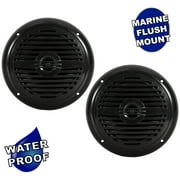 Acoustic Audio MRN65B Waterproof Flush Mount Marine 6.5" Speakers 1 Pair Pack Black
