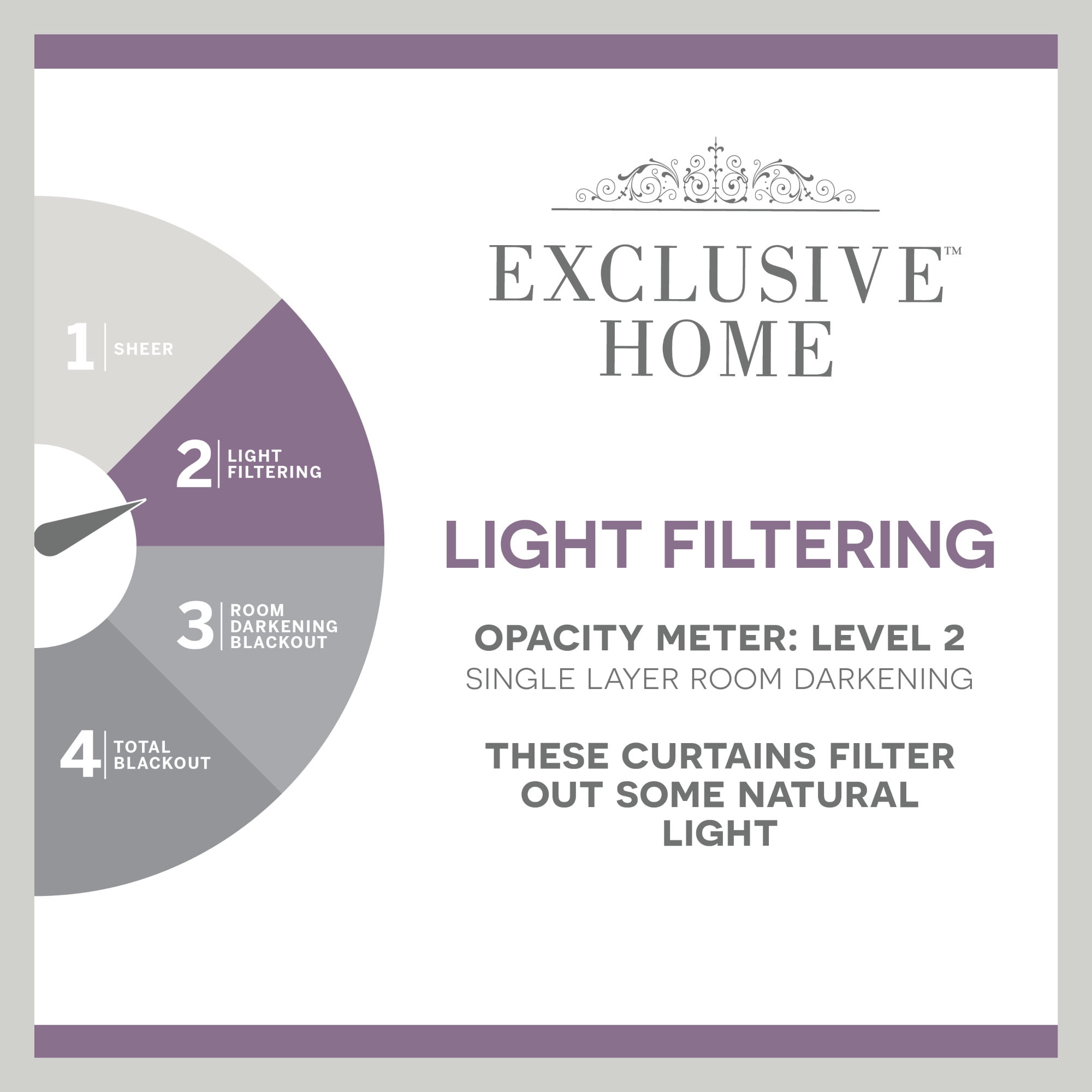 Exclusive Home Curtains Loha Linen Grommet Top Curtain Panel Pair, 54x63, Dove Grey