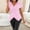 Pink, variant on Stripes Cross V Neck Wrap Blouse for Women Fashion Sexy Slim Fit Short Sleeve Buttons Shirts Casual Cozy Tops