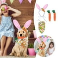 thumbnail image 1 of CY5O5ee 4 PCS Easter Pet Outfit Cute Rabbit Ears Headband Bowtie Carrot Rope Chew Toys for Small Medium Large Dogs Birthday Party Accessories, 1 of 7