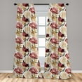 thumbnail image 5 of Ambesonne Garden Curtains, Watercolor Roses Peonies, Pair of 28"x84", Dried Rose Cream Ruby, 5 of 5
