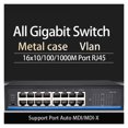 thumbnail image 2 of 16 Port RJ45 All Gigabit Ethernet Switch Lan Switch Ethernet Switch ,Security, 2 of 5