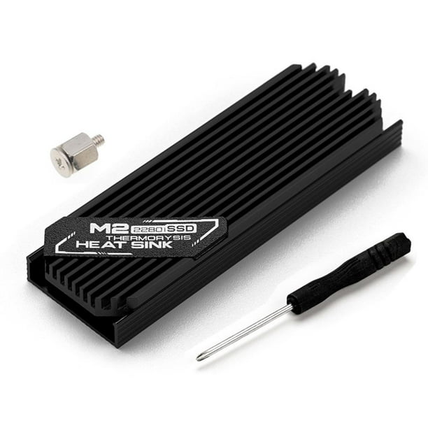 Radiador de calor del disipador de calor del disco duro de estado sólido M.2 para SSD PCIE 2280 (negro)