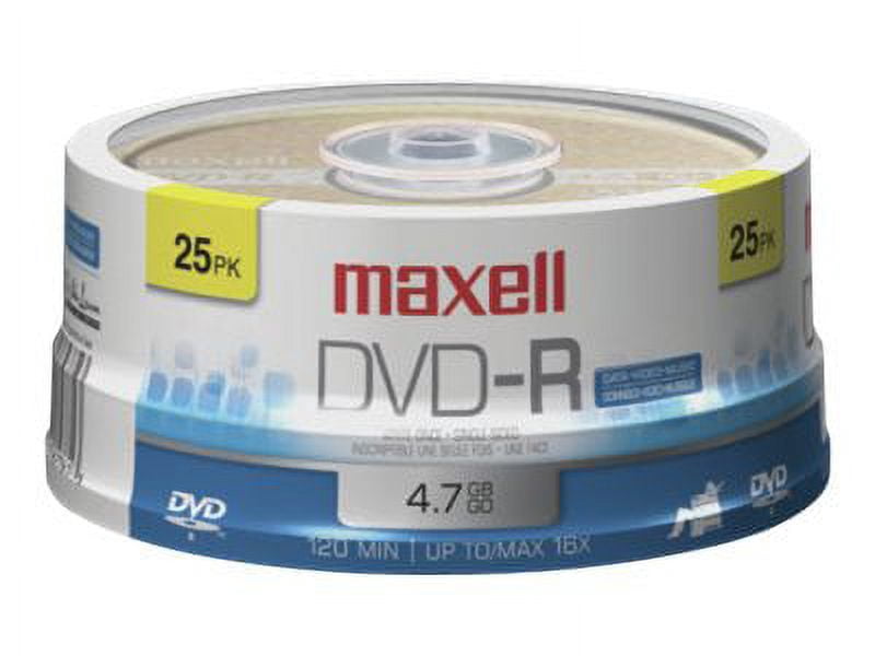 Maxell 638010 4.7 GB 16x Spindle DVD-R Recordable Disc - Gold (25/Pack)