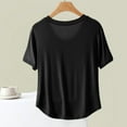 thumbnail image 4 of qelini T-shirts for Women with Round Neck School Season Solid Color Short Sleeved Loose Casual Daily Wearing Basic Tops Juniors Summer Comfortable 1Pack Black XL, 4 of 5