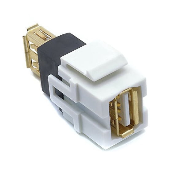 RiteAV White USB 2.0 Keystone Jack A-A Female to Female